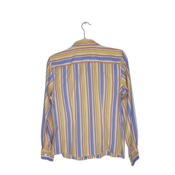 Faconnable Women's Long Sleeves Button Up Cotton Striped Multicolor Shirt Size M - Picture 2 of 11